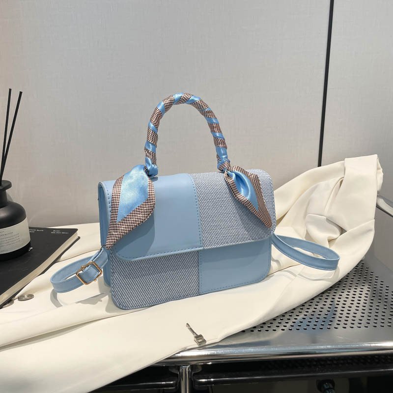 Contrast color retro small square handbag for women, cute fashion texture shoulder bag, personalized commuting crossbody bag - Image 9