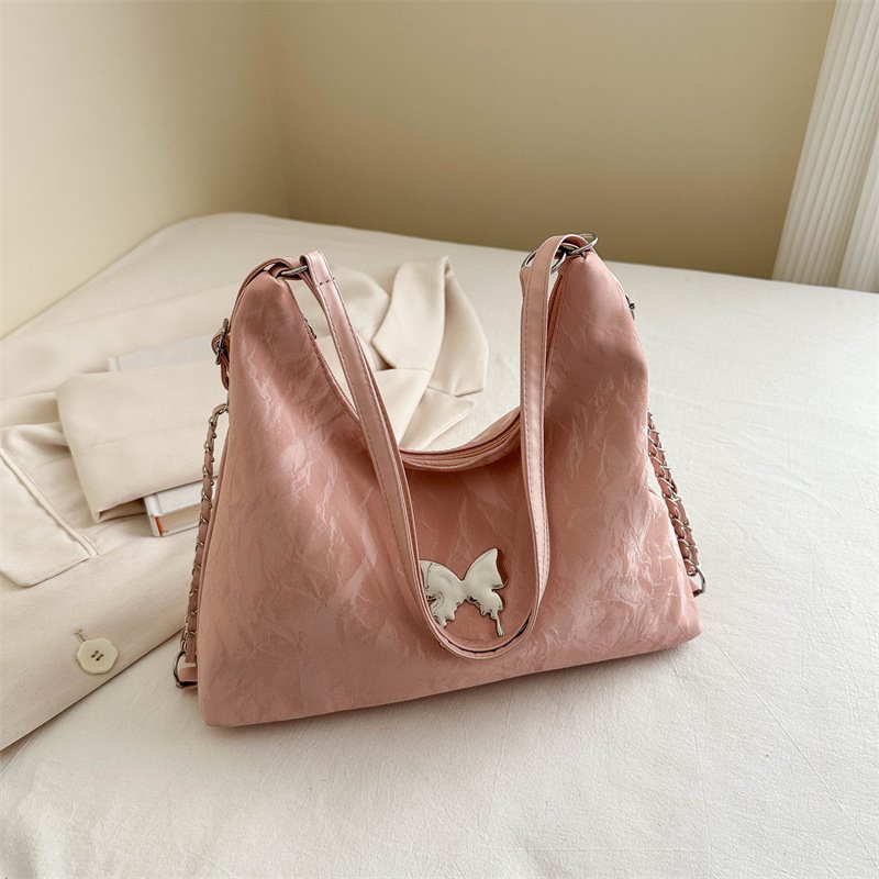 Niche versatile butterfly gentle texture shoulder bag women's spring high-end texture backpack tote bag