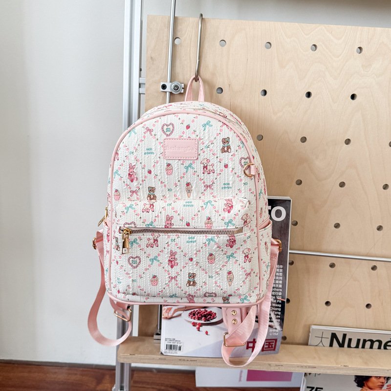 Cartoon Graffiti Bear Backpack Bag Women's Fashion Printed Casual Backpack Student School Bag - Image 5