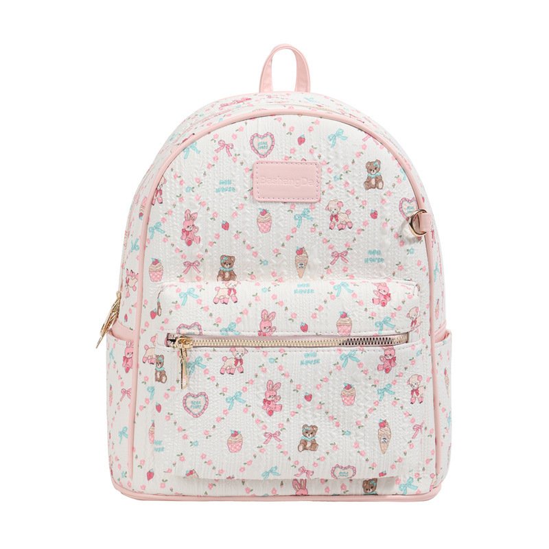 Cartoon Graffiti Bear Backpack Bag Women's Fashion Printed Casual Backpack Student School Bag - Image 3