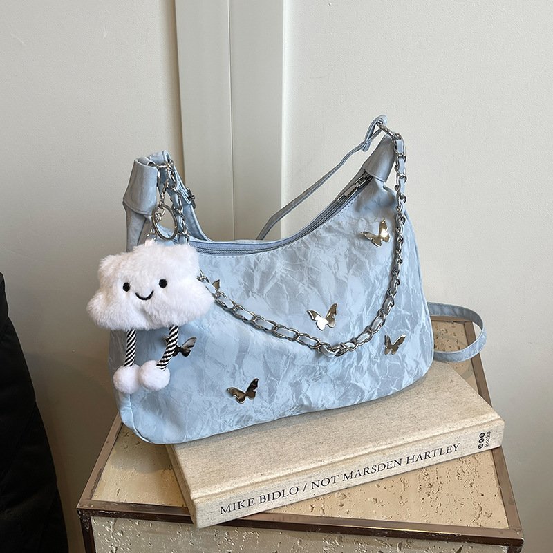 Large-capacity tote bag for women, autumn casual chain bag, college student commuting bag, crossbody bag