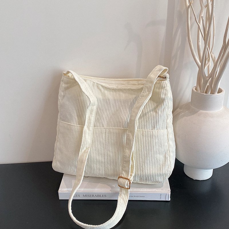 Popular corduroy trendy large-capacity bag women's fashionable commuter bag fashionable shoulder tote bag