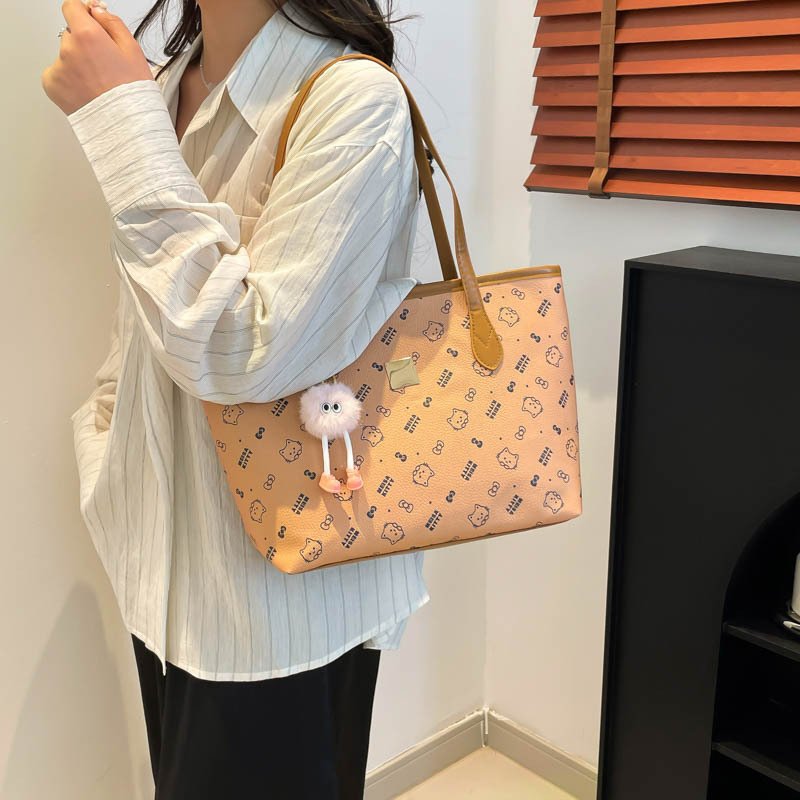 Bags for women, popular printed women's crossbody bags, wide shoulder straps, shoulder handheld tote bags