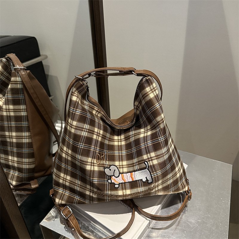 Commuting Large Capacity Bag Women's Popular Waxwound Dog Backpack Single Shoulder Crossbody Bag Tote Bag