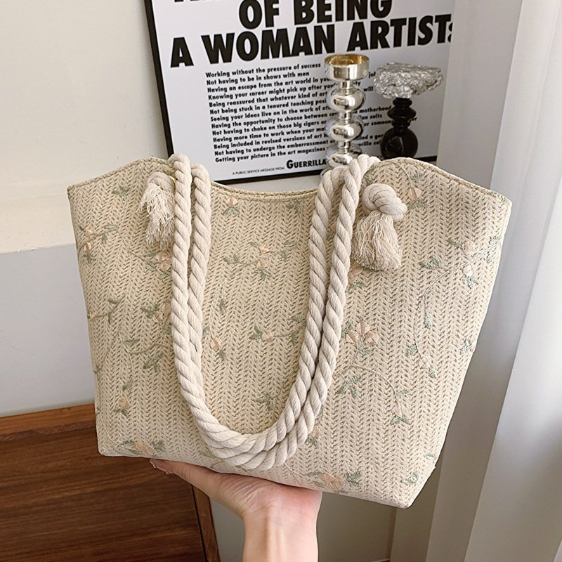 Large-capacity fashionable woven handbag versatile shoulder underarm bag tote bag