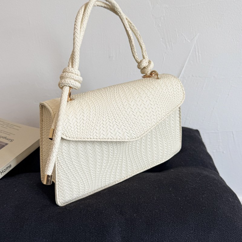 Solid color foreign style crossbody bag women's retro commuter small square bag fashion popular women's shoulder bag