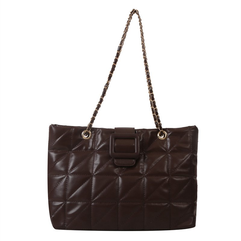 Niche texture bag, tote bag, portable shoulder bucket bag, versatile chain, large capacity shopping bag, women's bag