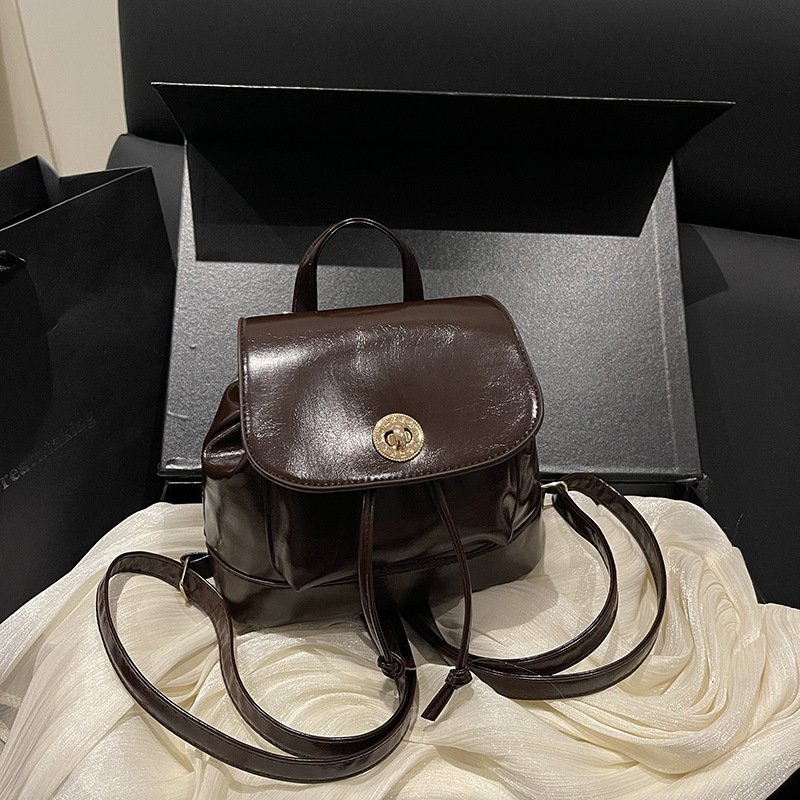 Backpack Small Women's Design Niche Backpack Women's Fashion Textured Shoulder Handbag