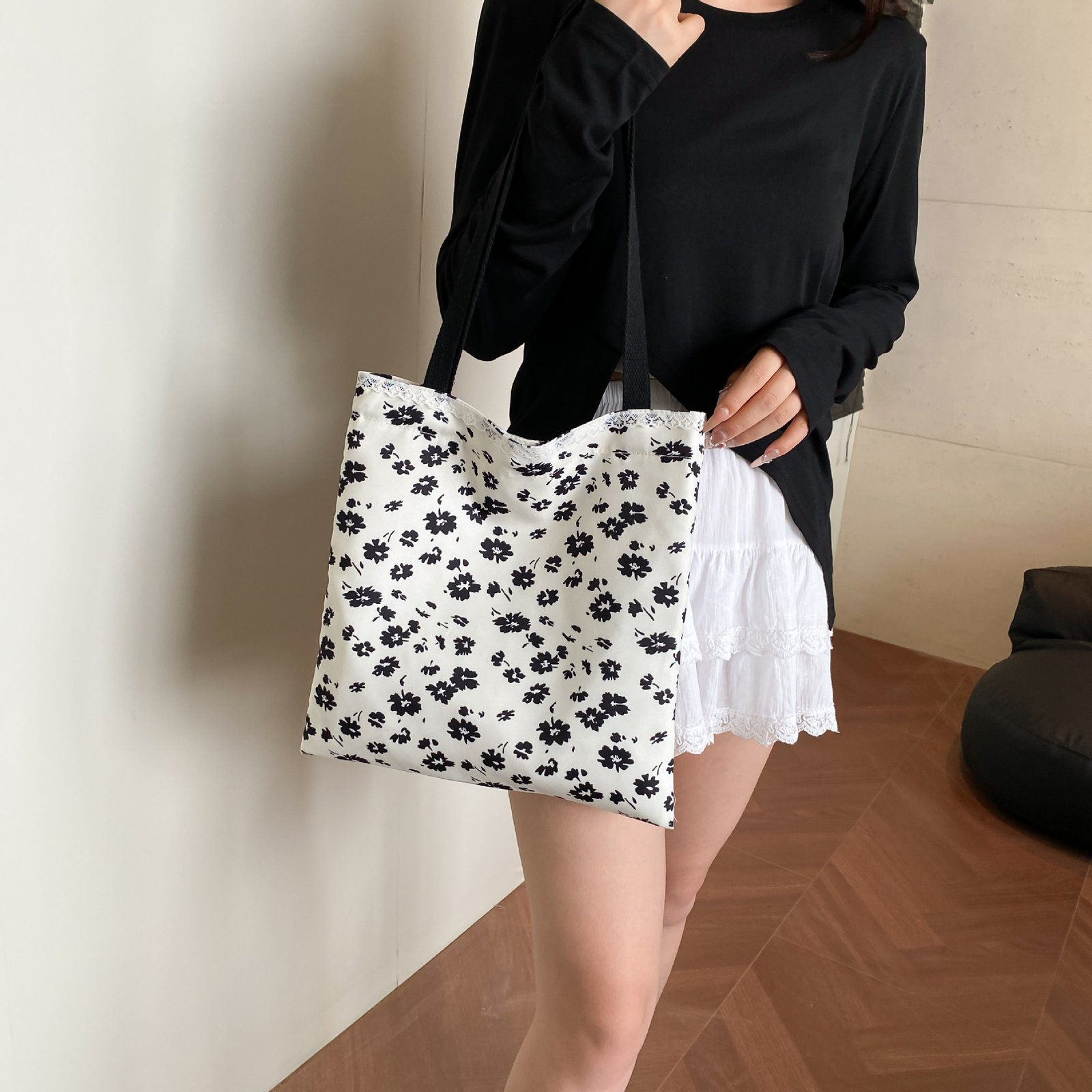 Bags Women's Shoulder Canvas Bag Girl Student Handheld Large Capacity Japanese Bag