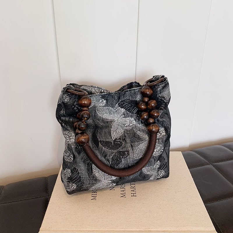 New Chinese style niche versatile armpit bag tote bag for women high-looking literary embroidery shoulder bag