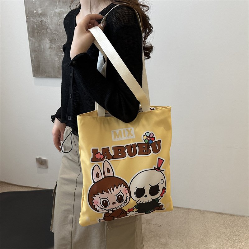 Rabbu canvas bag, versatile shoulder bag, large capacity student class commuting handbag canvas bag for women - Image 14