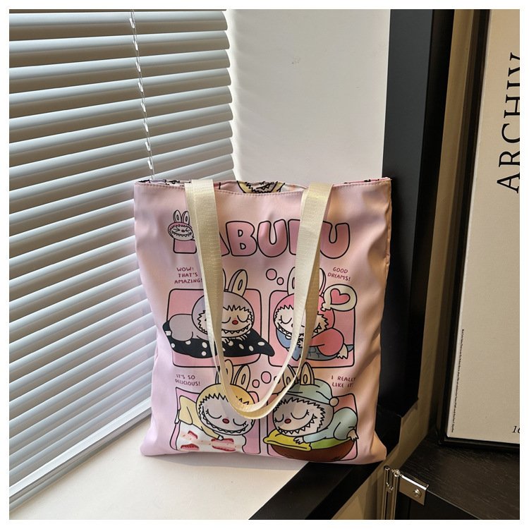 Rabbu canvas bag, versatile shoulder bag, large capacity student class commuting handbag canvas bag for women - Image 10