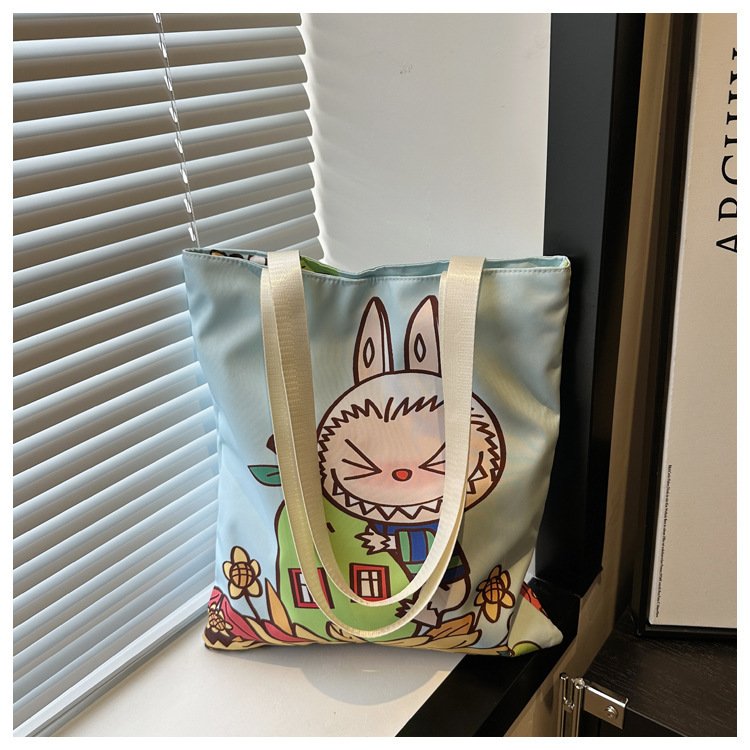 Rabbu canvas bag, versatile shoulder bag, large capacity student class commuting handbag canvas bag for women - Image 11