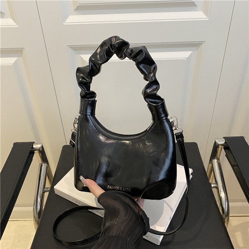 Silver handbag women's niche design cloud crossbody bag high-end work small bag